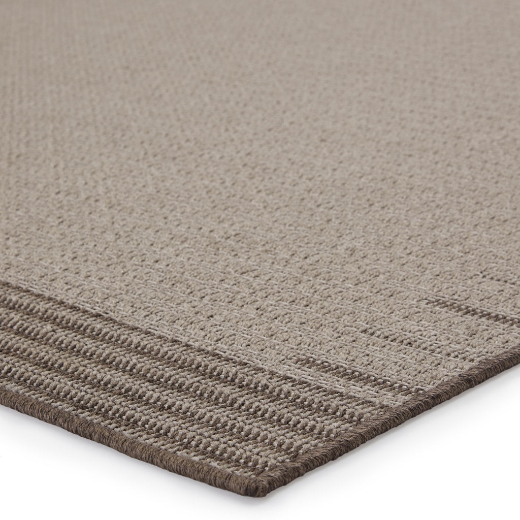 Vibe By Jaipur Living Poerava Indoor/ Outdoor Bordered Gray/ Taupe Runner Rug (2'6"X8')