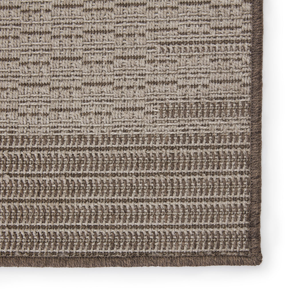 Vibe By Jaipur Living Poerava Indoor/ Outdoor Bordered Gray/ Taupe Runner Rug (2'6"X8')