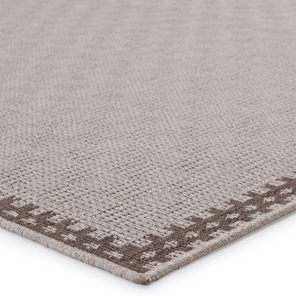 Vibe By Jaipur Living Tiare Indoor/ Outdoor Bordered Gray/ Taupe Runner Rug (2'6"X8')