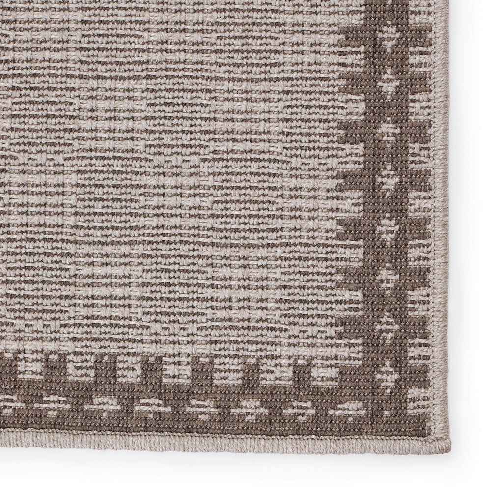 Vibe By Jaipur Living Tiare Indoor/ Outdoor Bordered Gray/ Taupe Area Rug (5'3"X7'6")