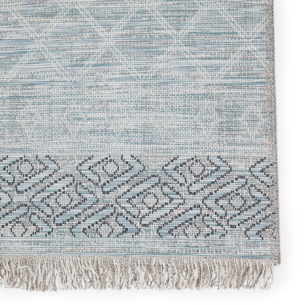 Jaipur Living Ravi Indoor/ Outdoor Bordered Light Blue/ Gray Area Rug (2'X3'7")