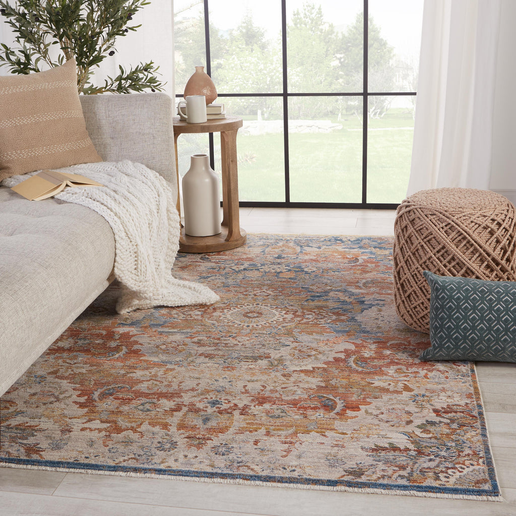 Vibe By Jaipur Living Jemsa Medallion Blue/ Orange Area Rug (9'3"X13'3")