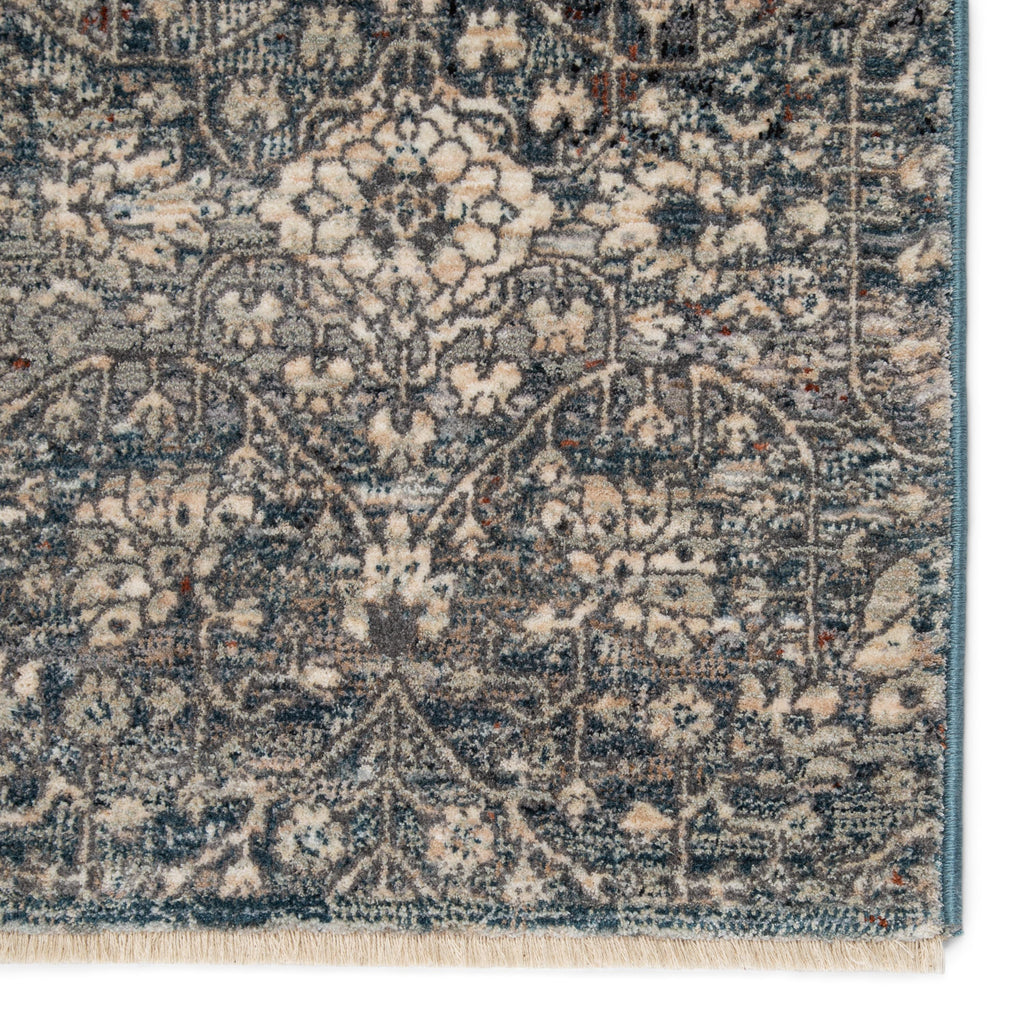 Jaipur Living Torryn Damask Gray/ Blue Runner Rug (3'X8')