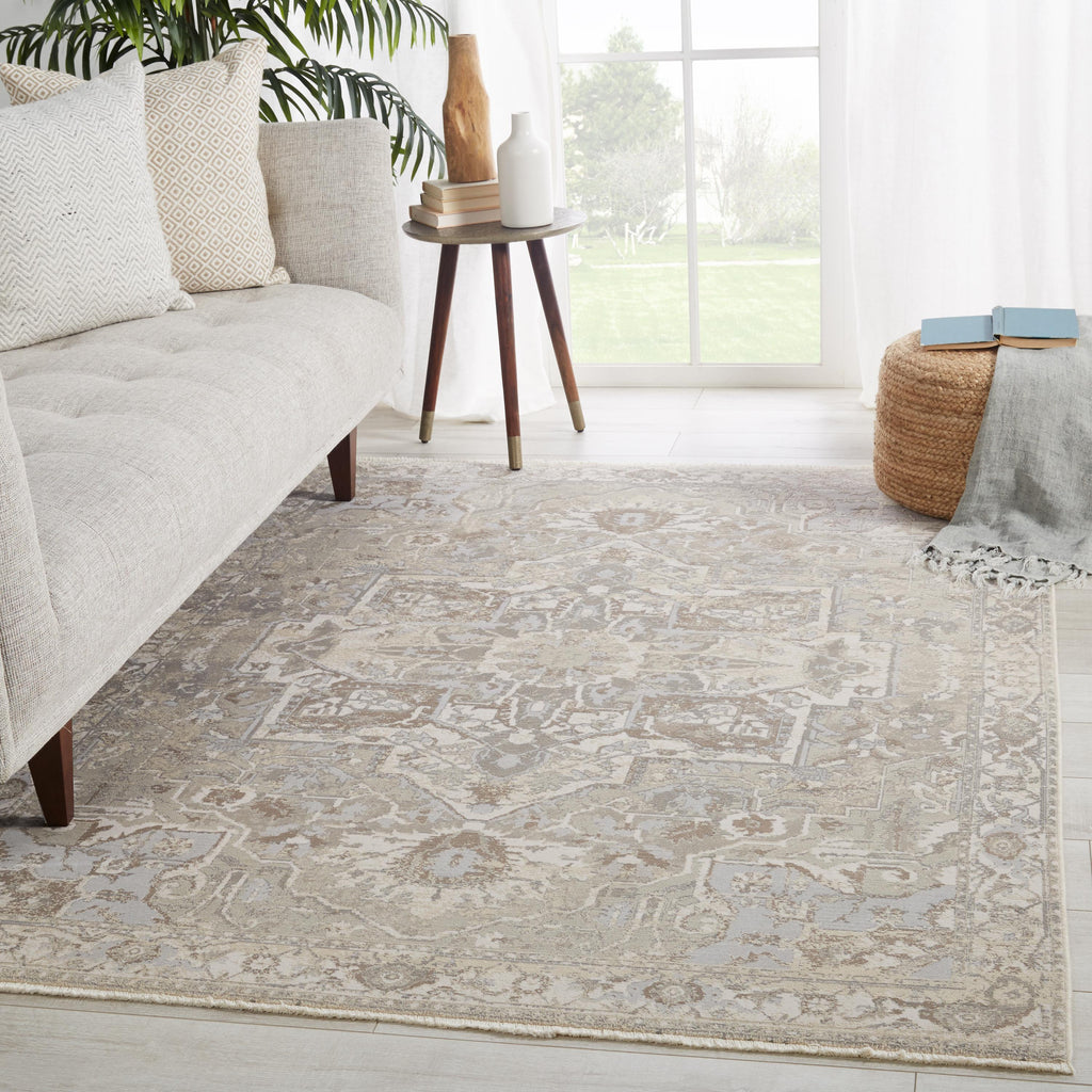 Jaipur Living Alain Medallion Gray/ Cream Area Rug (7'10"X10'10")