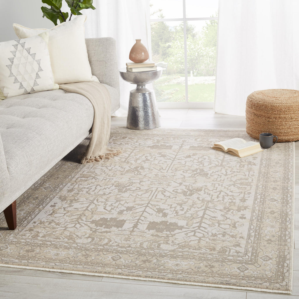 Jaipur Living Valentin Oriental Cream/ Light Gray Area Rug (5'X7'6")