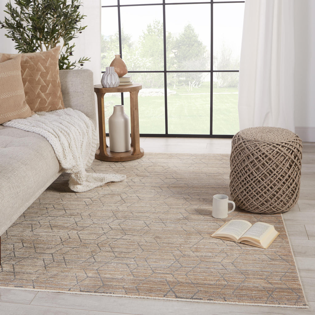 Jaipur Living Cavendish Trellis Tan/ Gray Area Rug (5'X7'6")