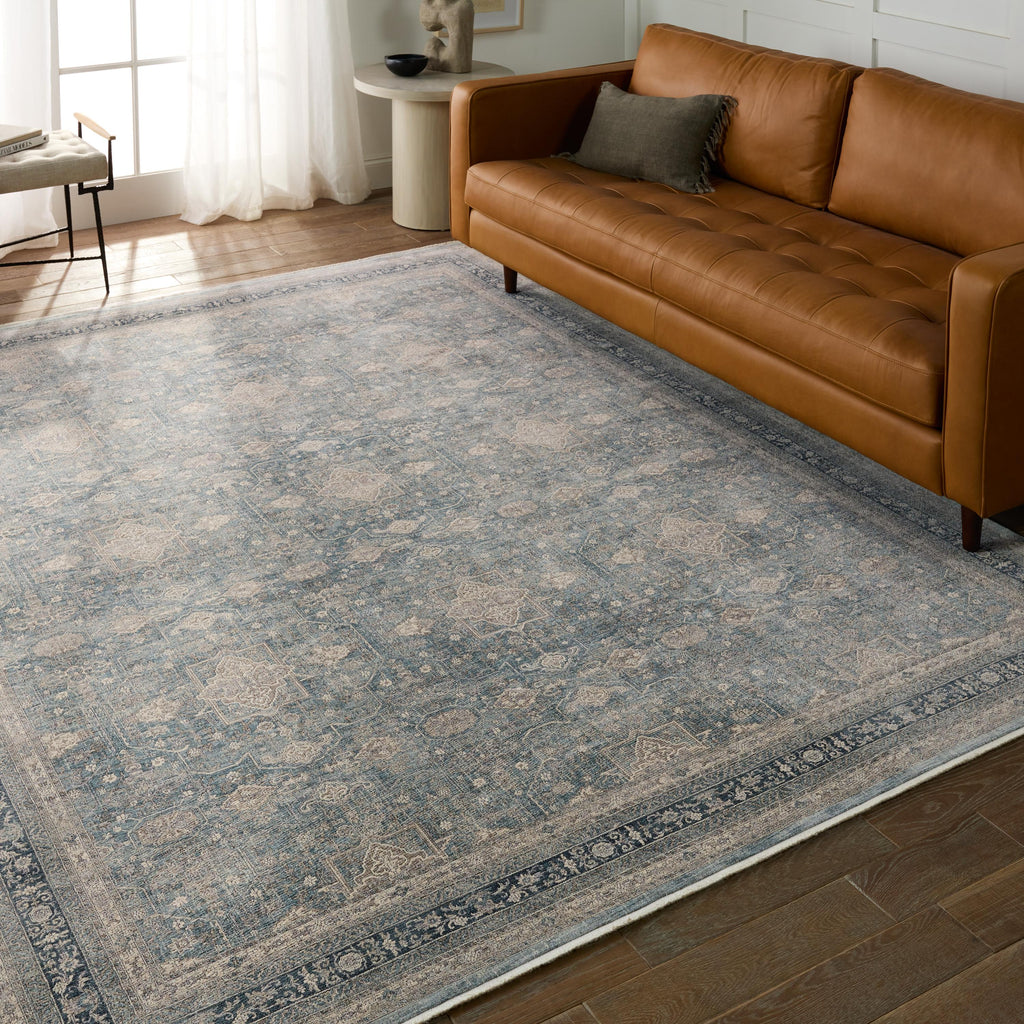 Jaipur Living Brinson Oriental Blue/ Taupe Runner Rug (3'X8')