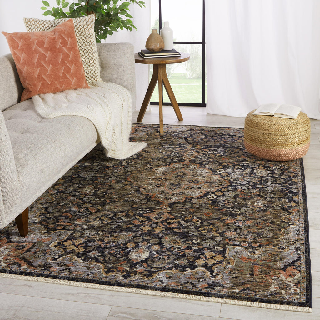 Vibe By Jaipur Living Amena Medallion Dark Navy/ Gray Area Rug (5'X8')