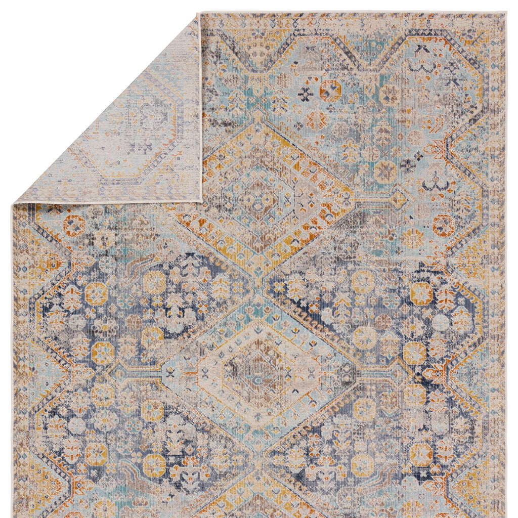 Vibe By Jaipur Living Marquess Indoor/Outdoor Medallion Blue/ Orange Area Rug (5'X8')