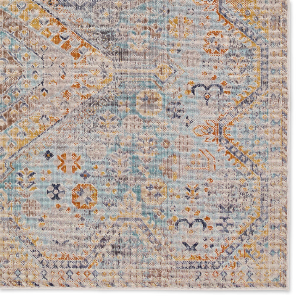 Vibe By Jaipur Living Marquess Indoor/Outdoor Medallion Blue/ Orange Area Rug (5'X8')