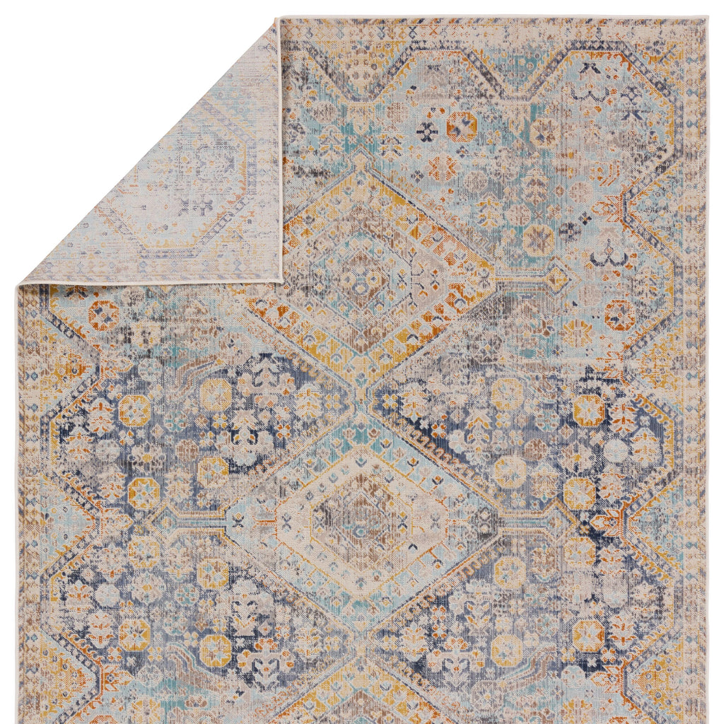 Vibe By Jaipur Living Marquess Indoor/Outdoor Medallion Blue/ Orange Runner Rug (3'X8')