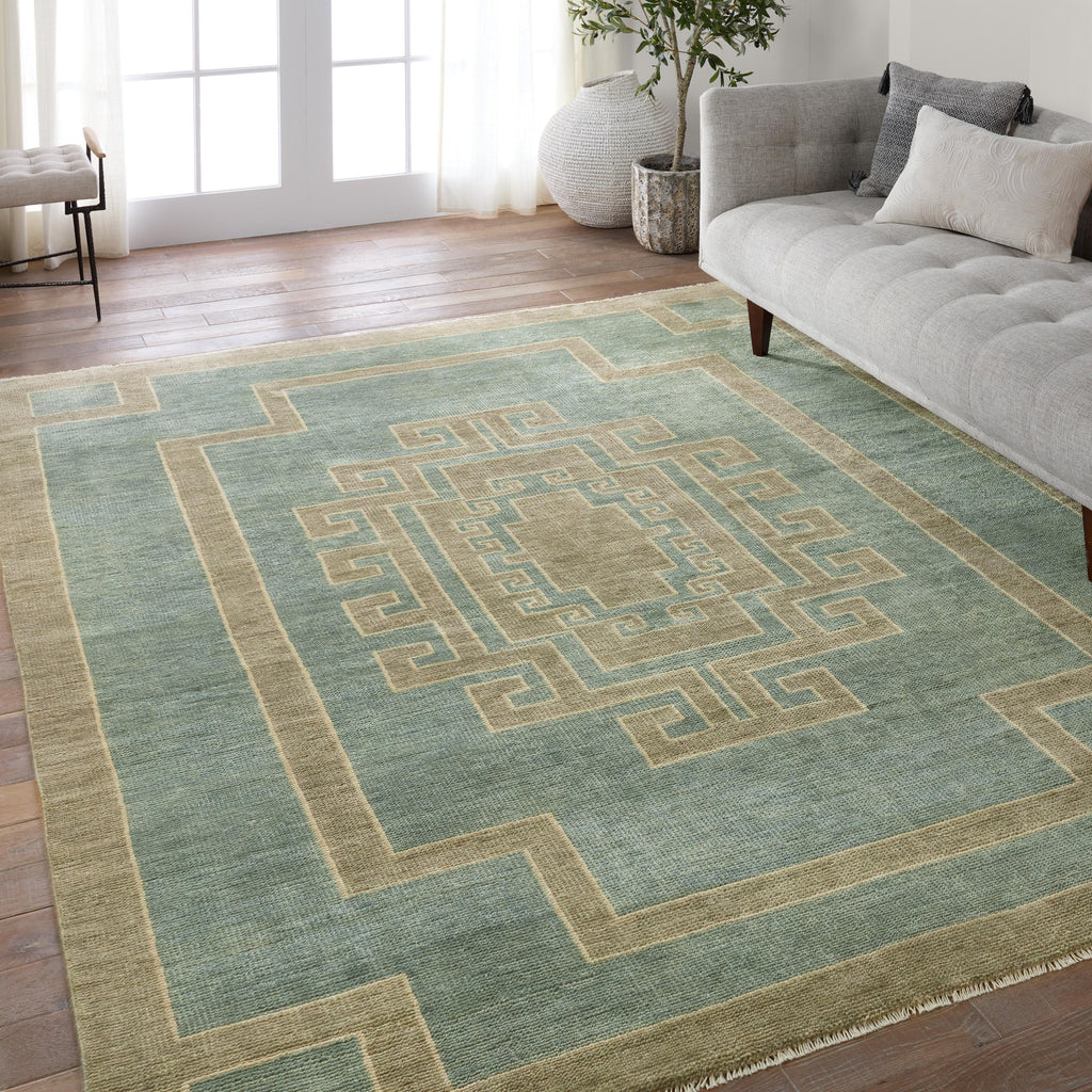 Jaipur Living Kyrenia Hand-Knotted Medallion Blue/ Sage Area Rug (8'X10')