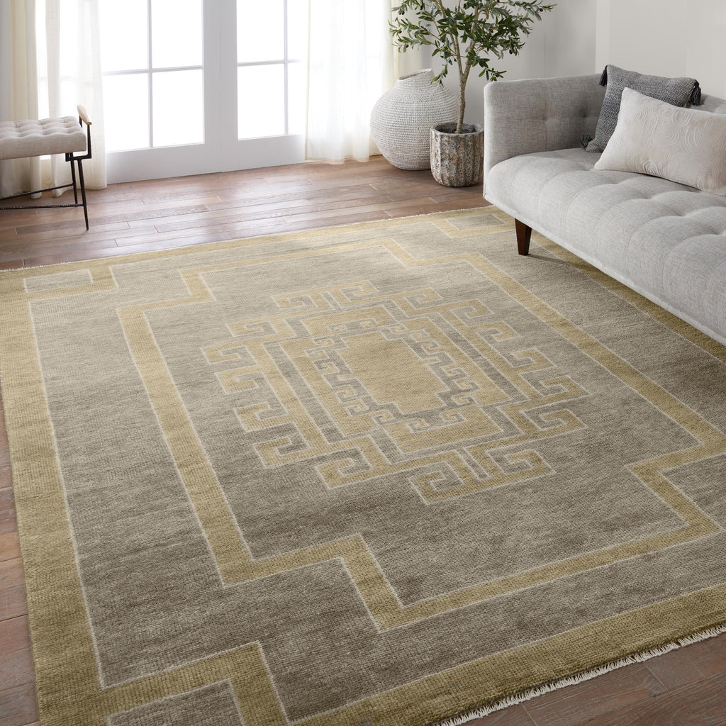 Jaipur Living Kyrenia Hand-Knotted Medallion Gray/ Sage Area Rug (9'X12')