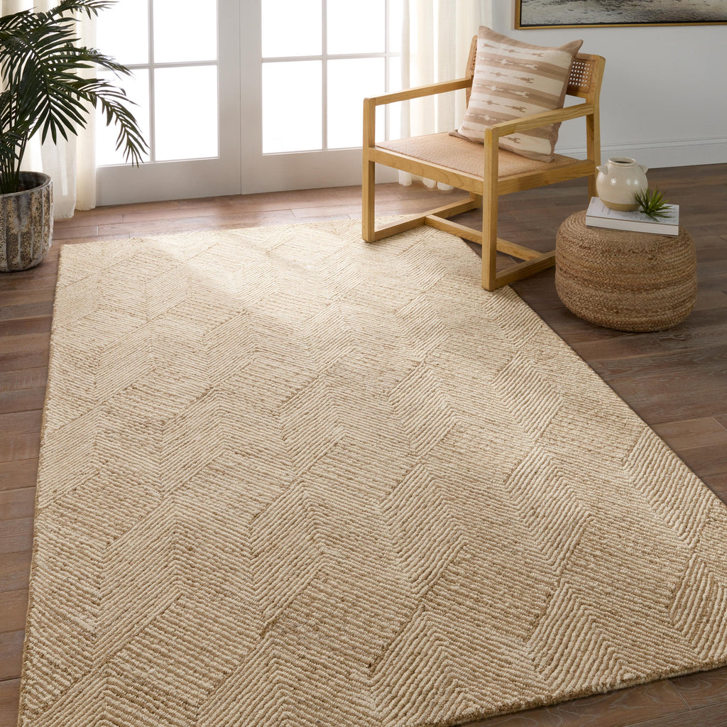 Jaipur Living Castellan Handmade Chevron Tan/Ivory Area Rug (8'X10')