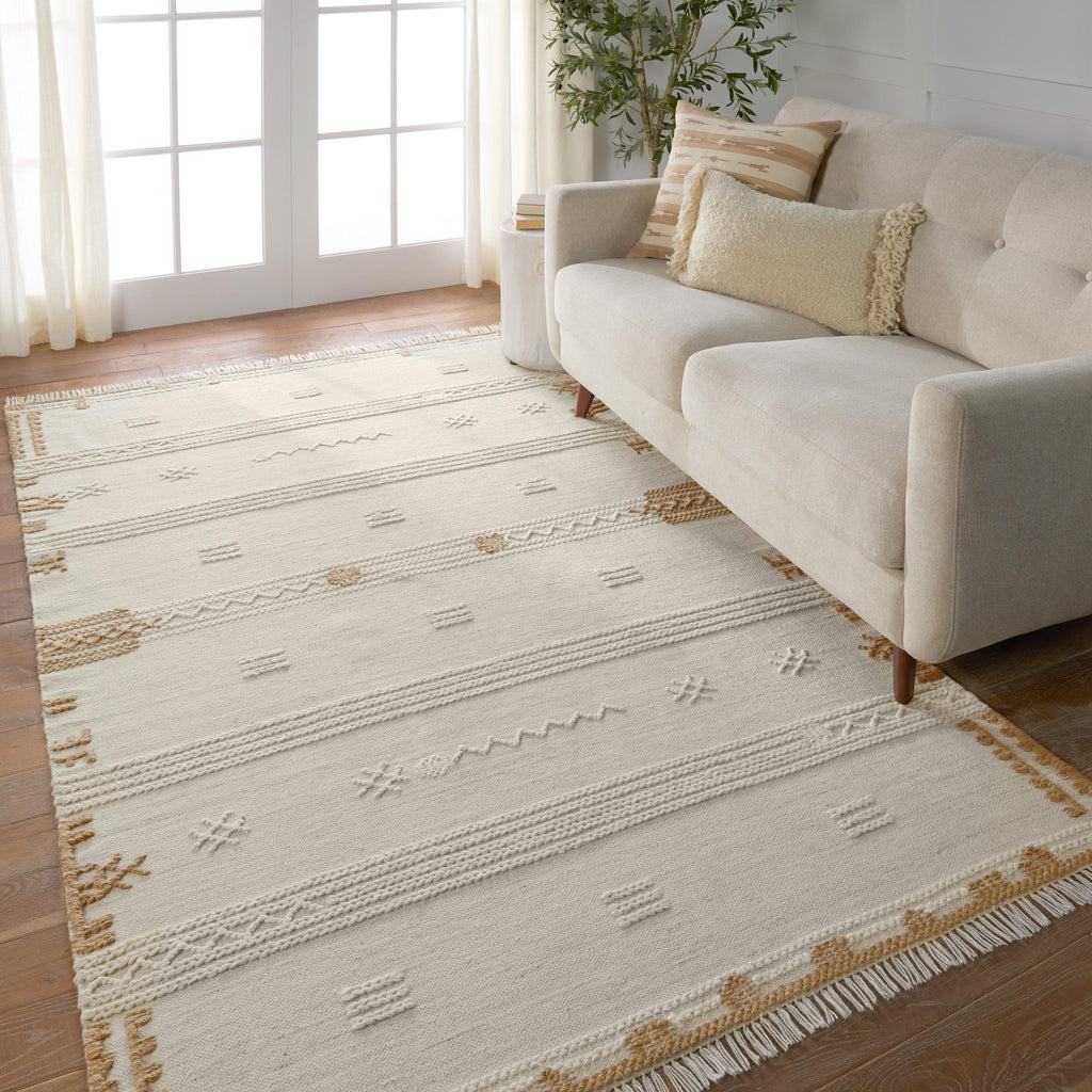 Jaipur Living Noble Handmade Indoor/Outdoor Tribal Ivory/ Brown Area Rug (8'10"X11'9")