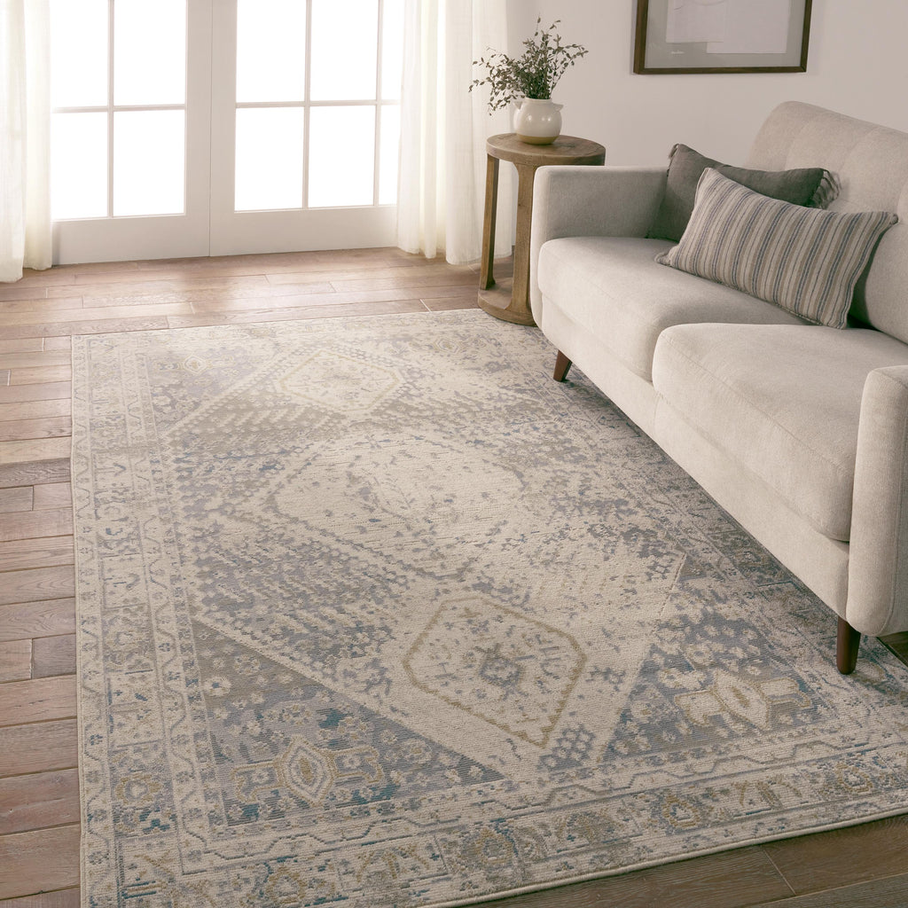 Vibe By Jaipur Living Rush Indoor/Outdoor Medallion Light Gray/ Blue Area Rug (5'X7'3")