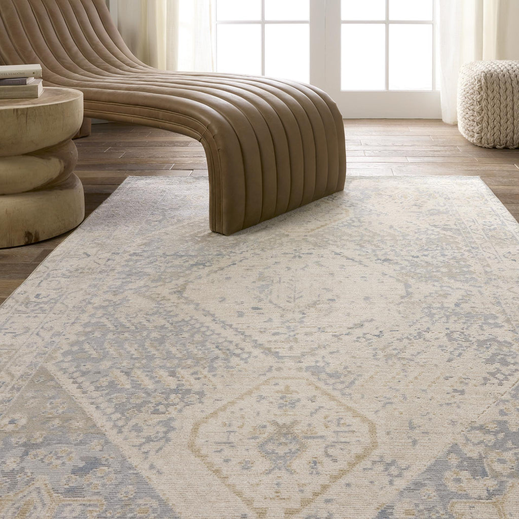 Vibe By Jaipur Living Rush Indoor/Outdoor Medallion Light Gray/ Blue Area Rug (4'X5'7")