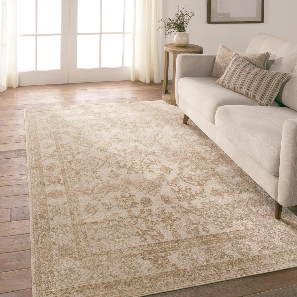 Vibe By Jaipur Living Salerno Indoor/Outdoor Medallion Gold/ Ivory Area Rug (8'X10')