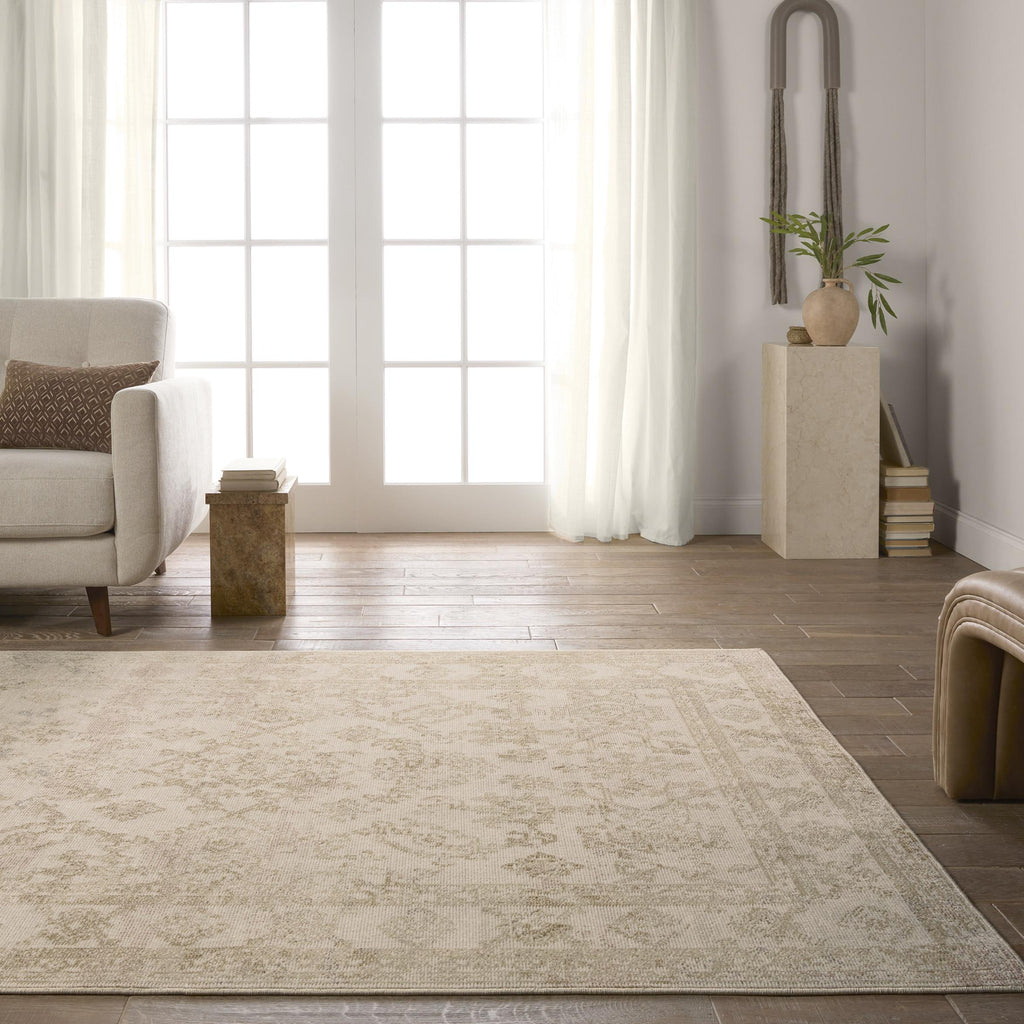 Vibe By Jaipur Living Salerno Indoor/Outdoor Medallion Gold/ Ivory Area Rug (4'X5'7")