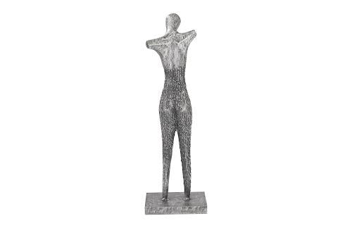 Phillips Abstract Female Sculpture on Stand Black/Silver Aluminum