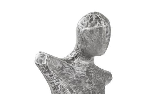 Phillips Abstract Female Sculpture on Stand Black/Silver Aluminum