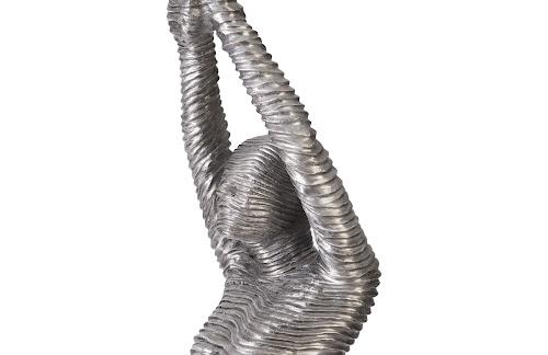 Phillips Standing Diving Sculpture Black/Silver Aluminum