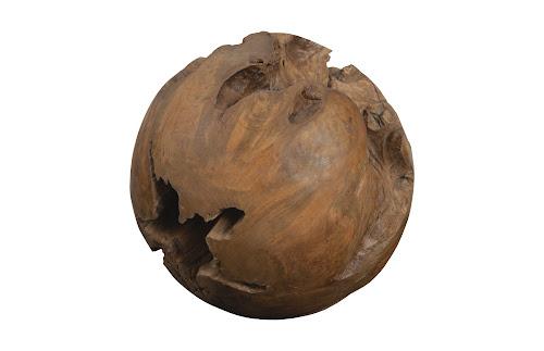 Phillips Teak Wood Ball, Large Brown