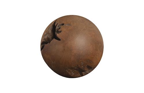 Phillips Teak Wood Ball, Medium  Brown