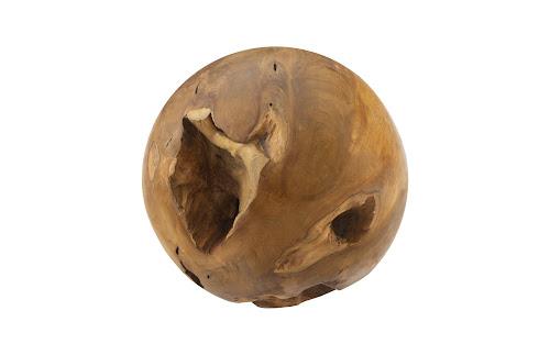 Phillips Teak Wood Ball, Small Brown