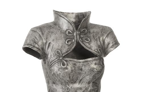 Phillips Dress Sculpture, Short Sleeves Black/Silver Aluminum