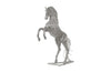 Phillips Collection Horse Pipe Sculpture, Rearing Stainless Steel Accent