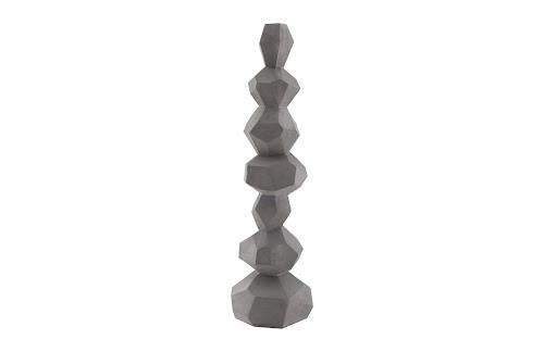 Phillips Faceted Rock Column Sculpture Gray