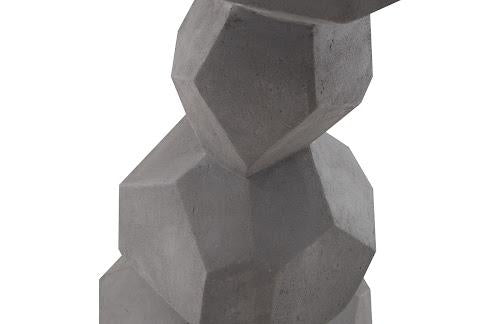 Phillips Faceted Rock Column Sculpture Gray