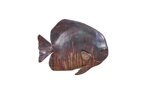 Phillips Australian Bat Fish Wall Sculpture Resin Copper Patina Finish