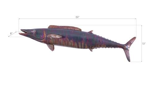 Phillips Wahoo Fish Wall Sculpture Resin Copper Patina Finish