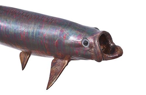 Phillips Tarpon Fish Wall Sculpture Resin Copper Patina Finish