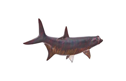 Phillips Tarpon Fish Wall Sculpture Resin Copper Patina Finish