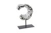 Phillips Collection Cast Eroded Wood Circle On Stand Silver Tabletop