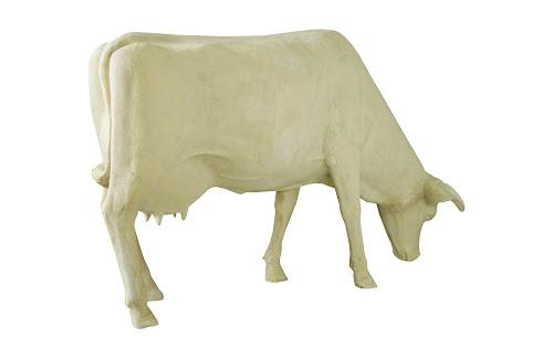 Phillips Life Size Cow Grazing Off White