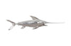 Phillips Collection Broadbill Swordfish Fish Wall Sculpture Resin Silver Leaf Accent