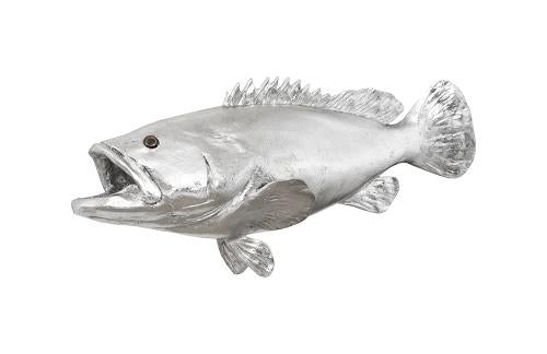 Phillips Estuary Cod Fish Wall Sculpture Resin Silver Leaf