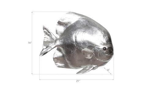 Phillips Australian Bat Fish Wall Sculpture Resin Silver Leaf