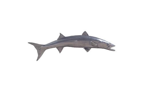 Phillips Barracuda Fish Wall Sculpture Resin Polished Aluminum Finish