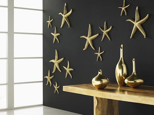 Phillips Starfish Gold Leaf Set of 4 SM