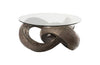 Phillips Collection Trifoil Bronze W/ Glass Coffee Table