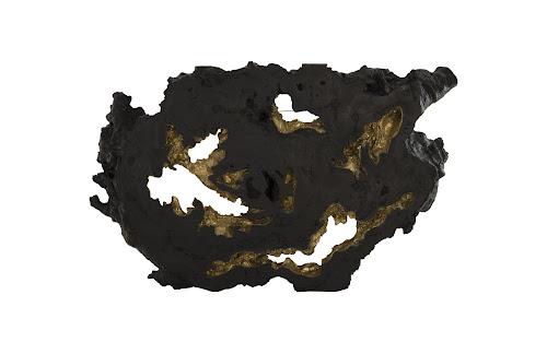 Phillips Burled Root Wall Art Large Black and Gold Leaf