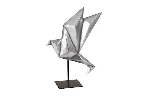 Phillips Origami Bird Table Top Sculpture Silver Leaf