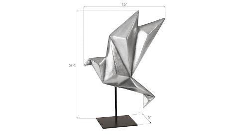 Phillips Origami Bird Table Top Sculpture Silver Leaf