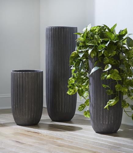 Phillips Fluted Planter Large Gray