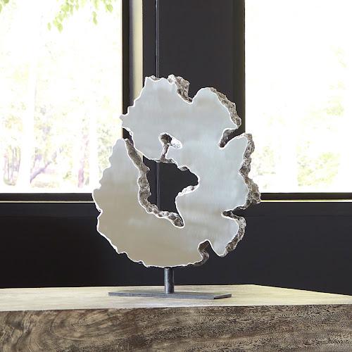 Phillips Lava Slice Sculpture on Stand Resin Stainless Steel